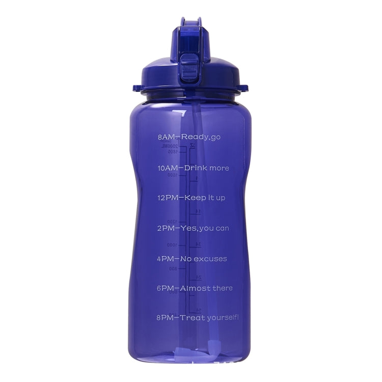 2000ml Large Capacity Portable Bounce Lid Water Bottle with Straw Tritan Material Outdoor Sports Kettle