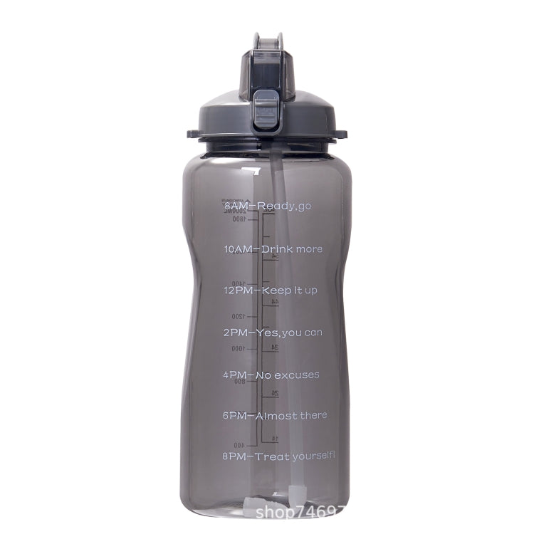 2000ml Large Capacity Portable Bounce Lid Water Bottle with Straw Tritan Material Outdoor Sports Kettle
