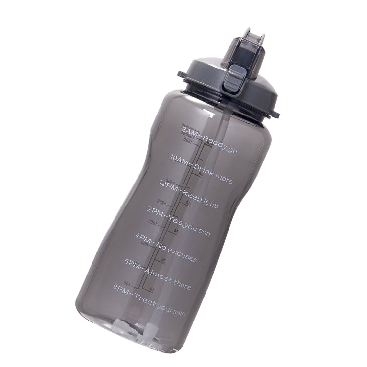 2000ml Large Capacity Portable Bounce Lid Water Bottle with Straw Tritan Material Outdoor Sports Kettle