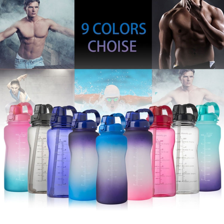 2000ml Large Capacity Portable Bounce Lid Water Bottle with Straw Tritan Material Outdoor Sports Kettle