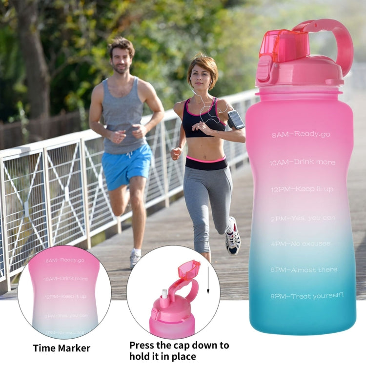 2000ml Large Capacity Portable Bounce Lid Water Bottle with Straw Tritan Material Outdoor Sports Kettle