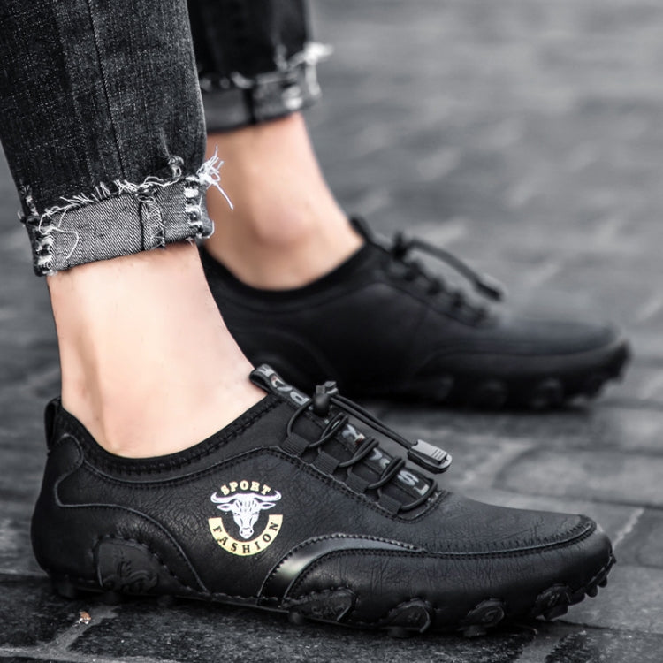 Spring And Summer Men Casual Octopus Peas Lazy Shoes Breathable Leather Shoes, Size: 43