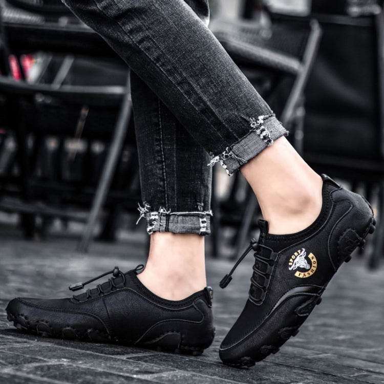 Spring And Summer Men Casual Octopus Peas Lazy Shoes Breathable Leather Shoes, Size: 43