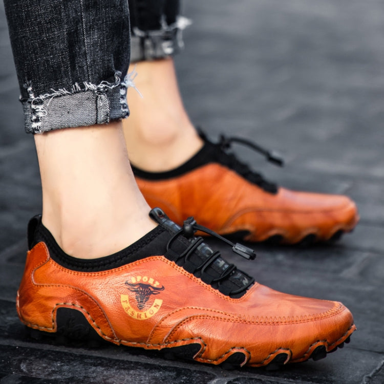 Spring And Summer Men Casual Octopus Peas Lazy Shoes Breathable Leather Shoes, Size: 43