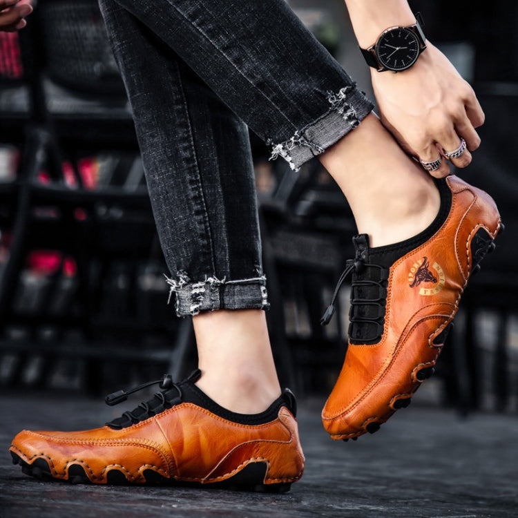 Spring And Summer Men Casual Octopus Peas Lazy Shoes Breathable Leather Shoes, Size: 43