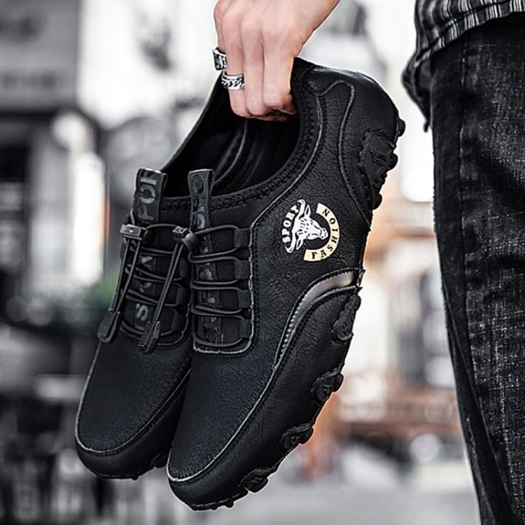 Spring And Summer Men Casual Octopus Peas Lazy Shoes Breathable Leather Shoes, Size: 43