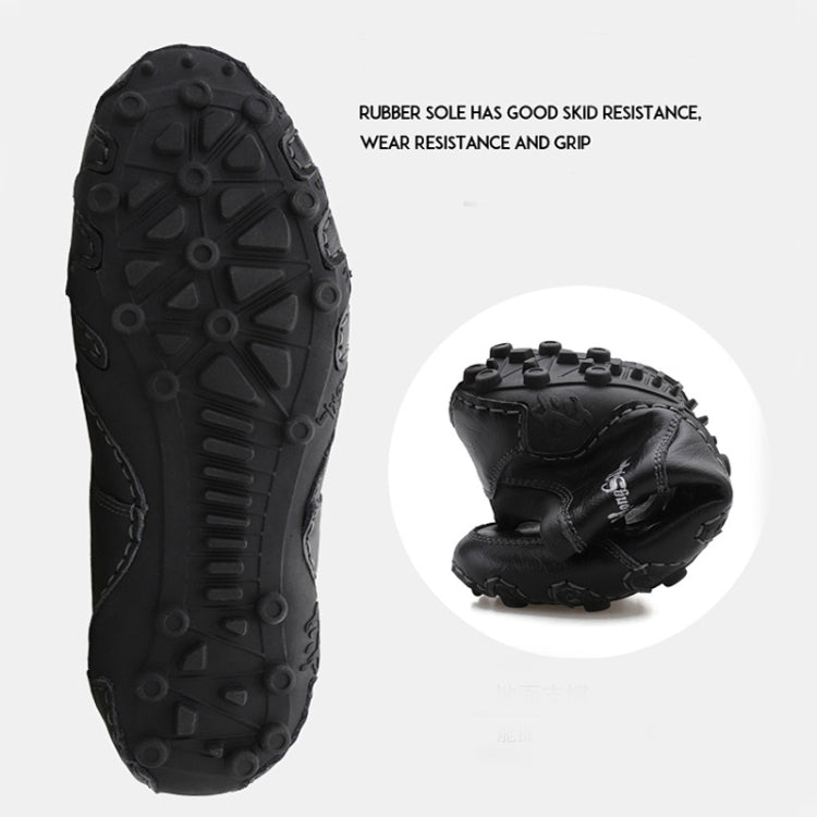 Spring And Summer Men Casual Octopus Peas Shoes Leather Outdoor Shoes, Size: 40(Light Brown)