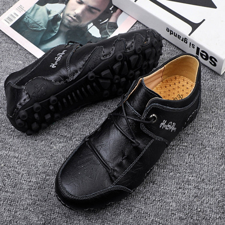 Spring And Summer Men Casual Octopus Peas Shoes Leather Outdoor Shoes, Size: 41(Black)