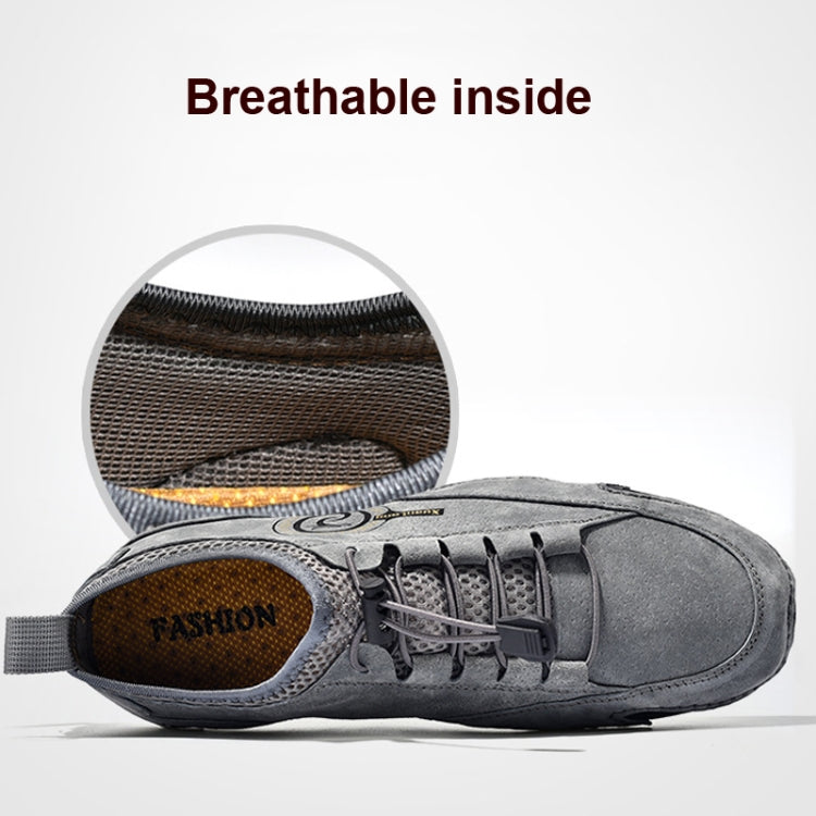 Spring And Summer Men Casual Breathable Peas Shoes Leather Pigskin Lazy Sneakers, Size: 38