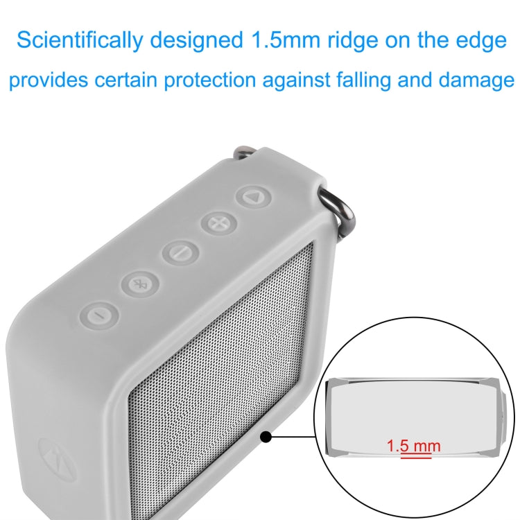 2 PCS For JBL GO2 Bluetooth Speaker Silicone Protective Case Four-corner Anti-fall Sound Case with Carabiner