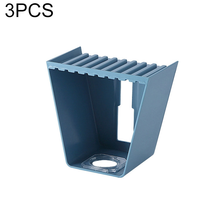 3 PCS Shower Gel Wall Hanging Rack Bathroom Hand Soap Bottle Storage Rack(Blue)