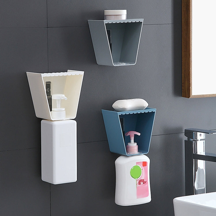 3 PCS Shower Gel Wall Hanging Rack Bathroom Hand Soap Bottle Storage Rack(Blue)