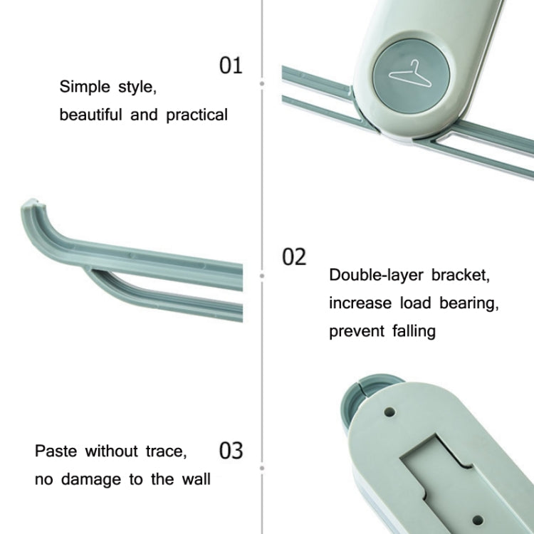 2 PCS Household Hanger Storage Rack Multifunctional Balcony Wall Hanging Foldable Hook