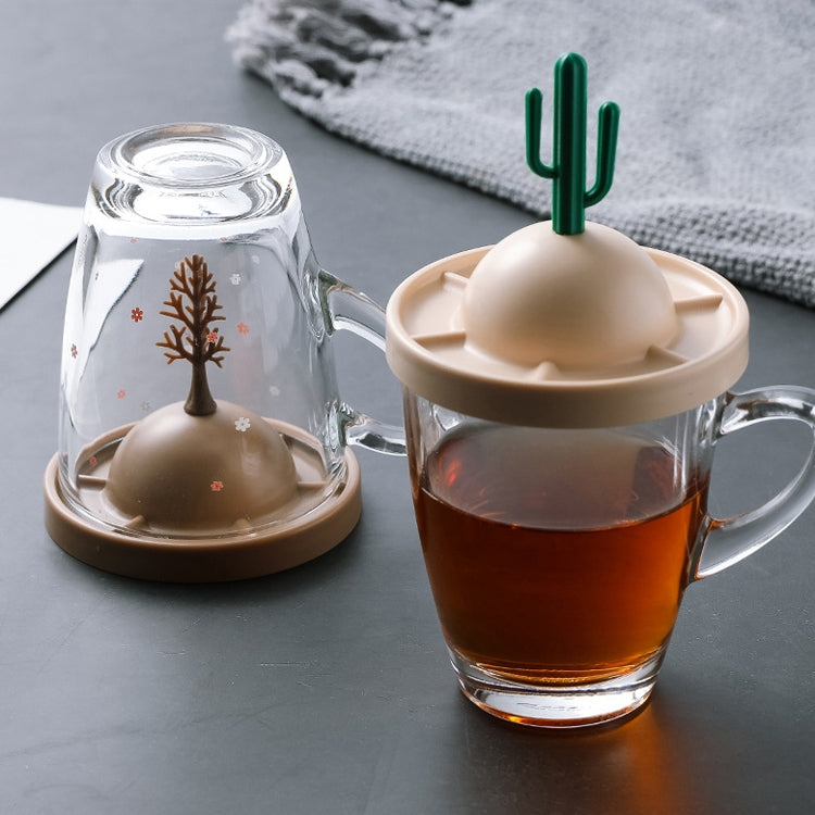 2 Sets Drain Coaster Cover Three-Dimensional Plant Multifunctional Dust-Proof Cover Glass Storage Rack