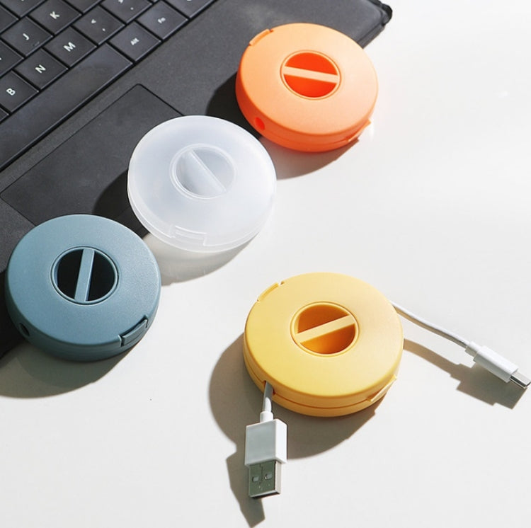 5 PCS Round Data Cable Storage Box Earphone Storage Collection Box