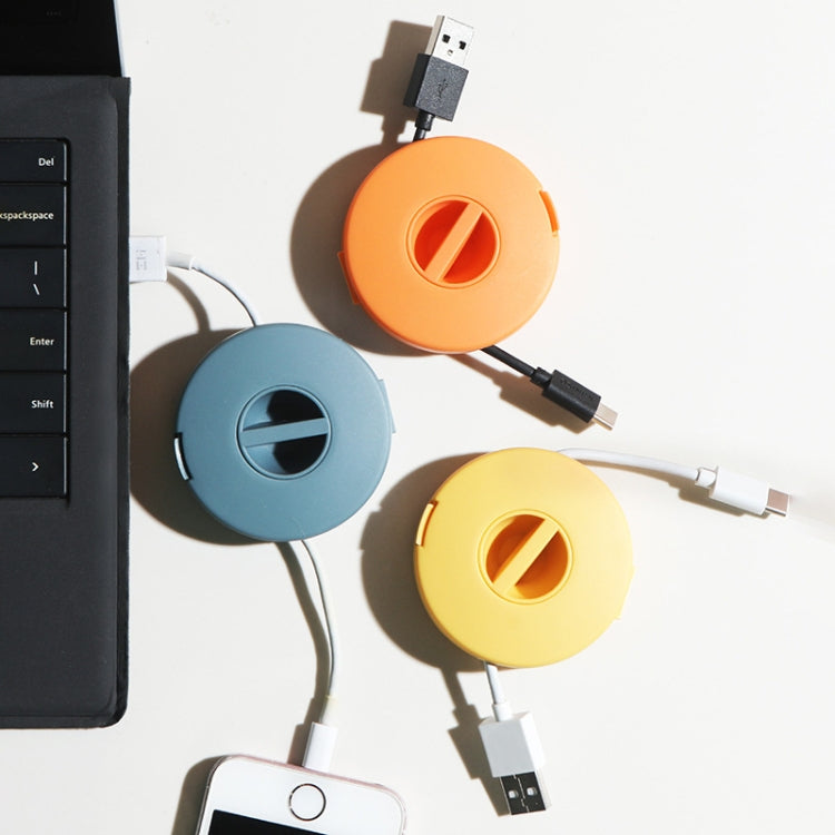 5 PCS Round Data Cable Storage Box Earphone Storage Collection Box