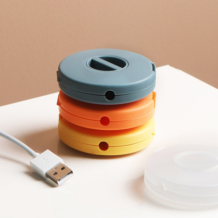 5 PCS Round Data Cable Storage Box Earphone Storage Collection Box