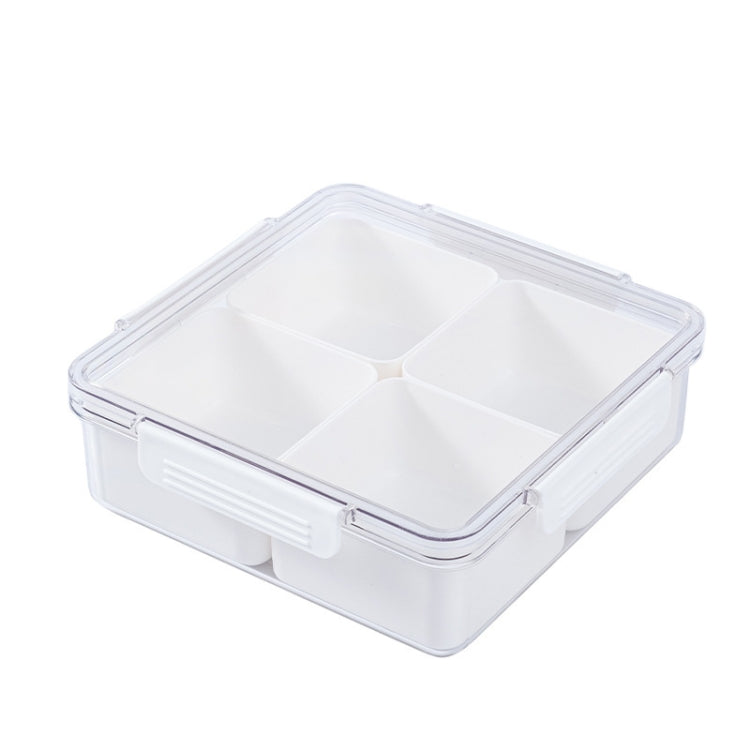 Candy Box Transparent Iving Room Snack Basin Multifunctional Moisture-Proof Plastic Household Sealed Dried Fruit Box With Lid Square Fruit Plate Division