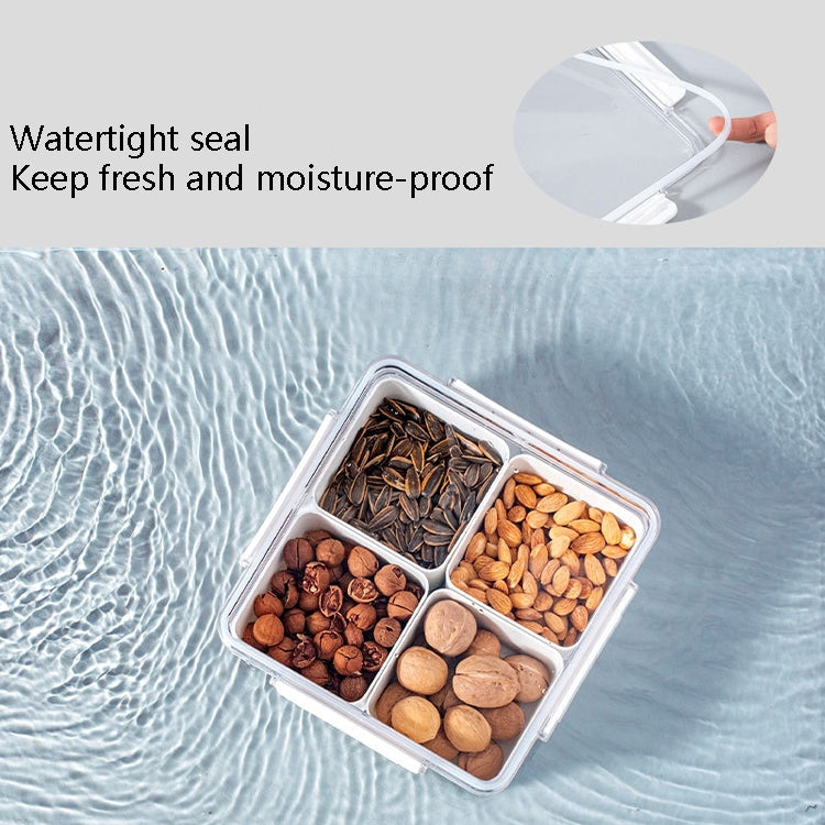 Candy Box Transparent Iving Room Snack Basin Multifunctional Moisture-Proof Plastic Household Sealed Dried Fruit Box With Lid Square Fruit Plate Division