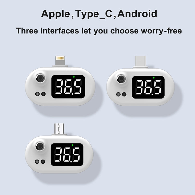 K8 Automatic Infrared Mobile Phone Smart Thermometer Non-Contact Human Body Thermometer, Specification: Android Head(White)