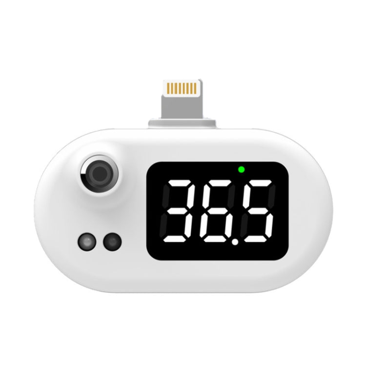 K8 Automatic Infrared Mobile Phone Smart Thermometer Non-Contact Human Body Thermometer, Specification: iPhone Head(White)