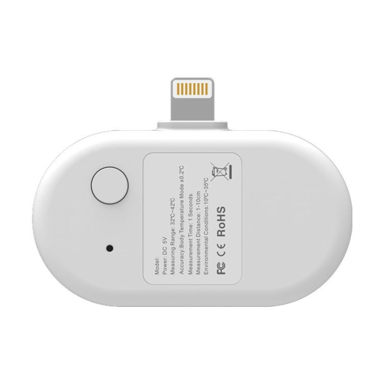 K8 Automatic Infrared Mobile Phone Smart Thermometer Non-Contact Human Body Thermometer, Specification: iPhone Head(White)