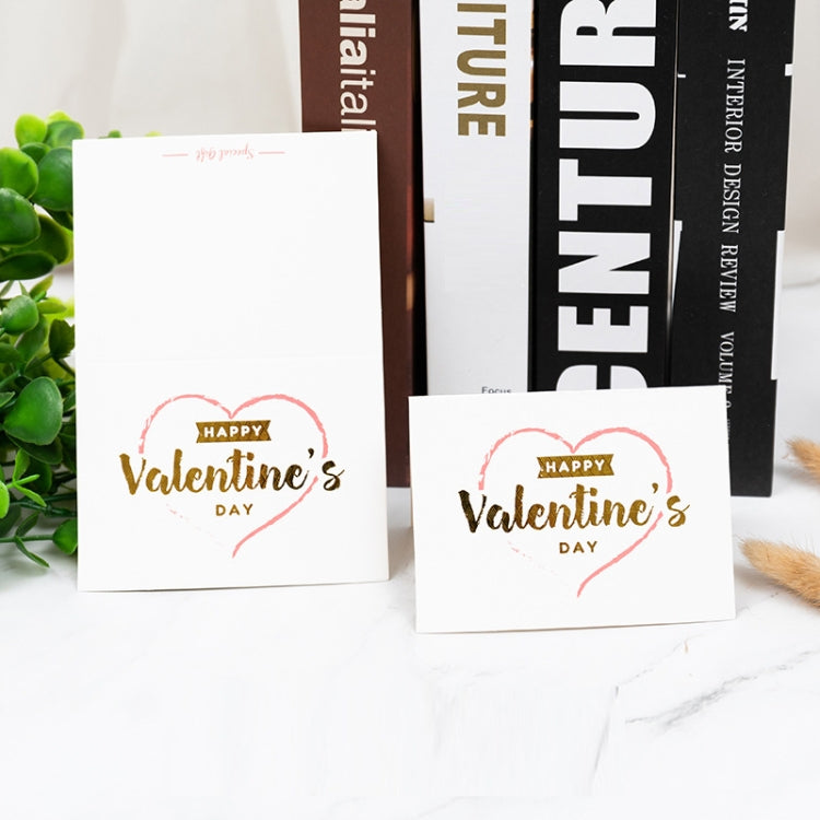 100 PCS Valentines Day Bronzing Greeting Card Flower Shop Birthday Thank You Card
