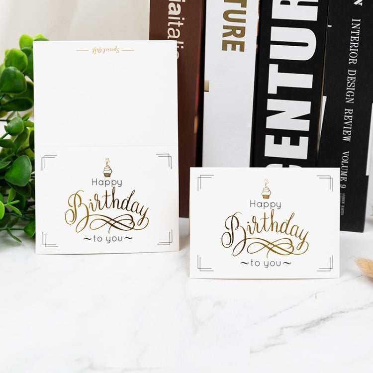 100 PCS Valentines Day Bronzing Greeting Card Flower Shop Birthday Thank You Card