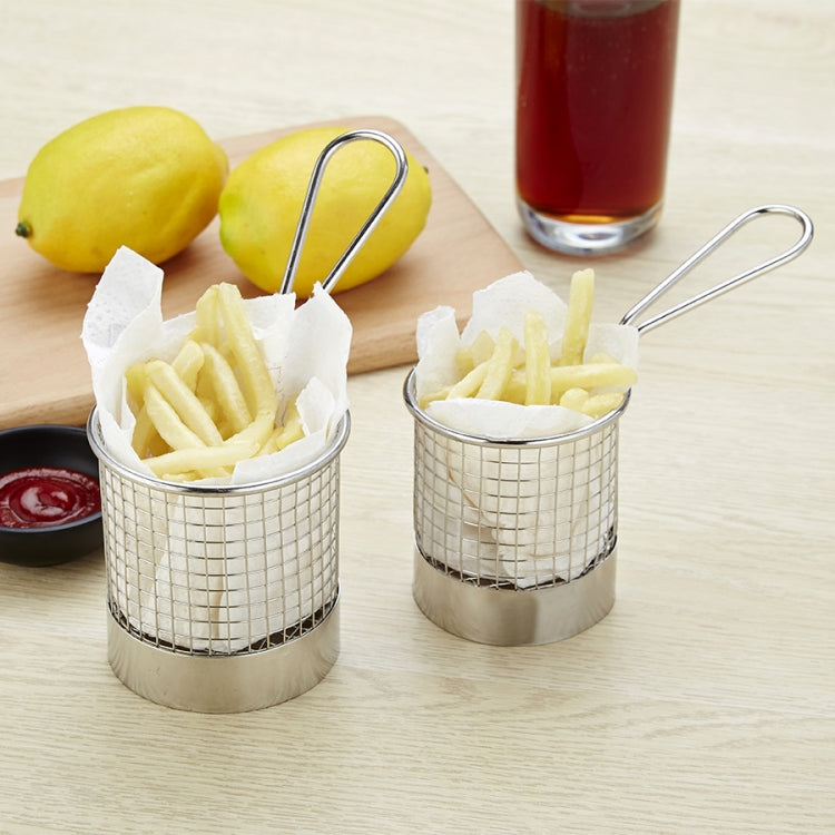 J13448S Stainless Steel Mini Fries Basket Restaurant Snack Bread Plate