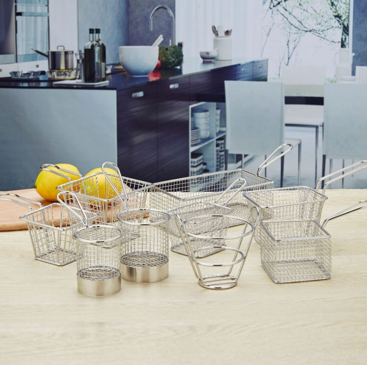 J13448S Stainless Steel Mini Fries Basket Restaurant Snack Bread Plate
