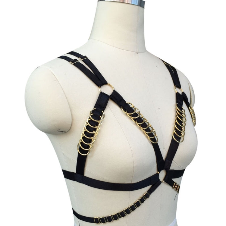 Shoulder Elastic Underwear Women Hollow Multi-Metal Circle Seamless Pajamas, Size: Free Size Adjustable(Black)