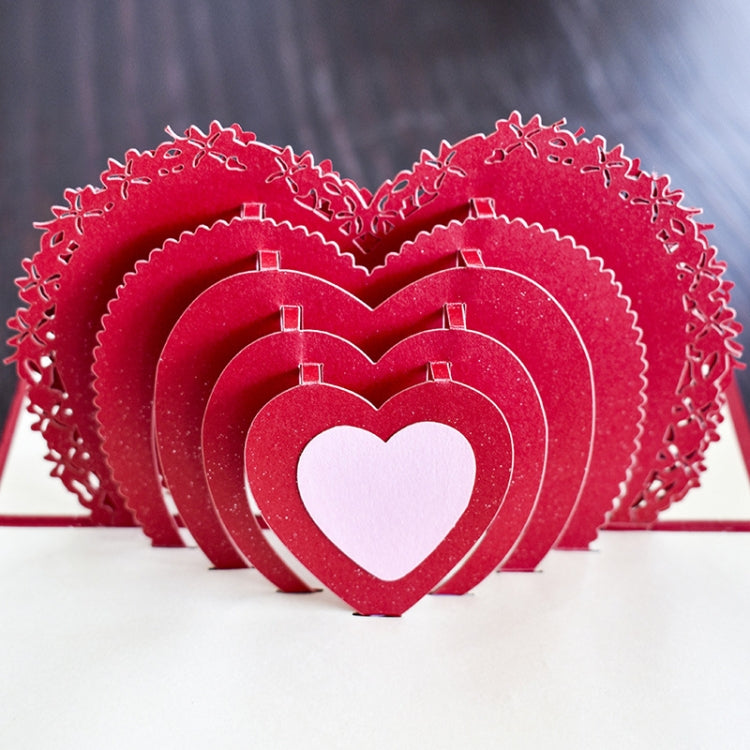 2 PCS 3D Three-Dimensional Greeting Card Valentine'S Day Love Blessing Handmade Card
