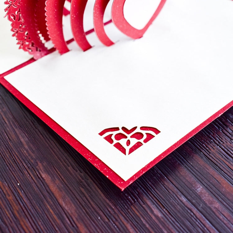 2 PCS 3D Three-Dimensional Greeting Card Valentine'S Day Love Blessing Handmade Card