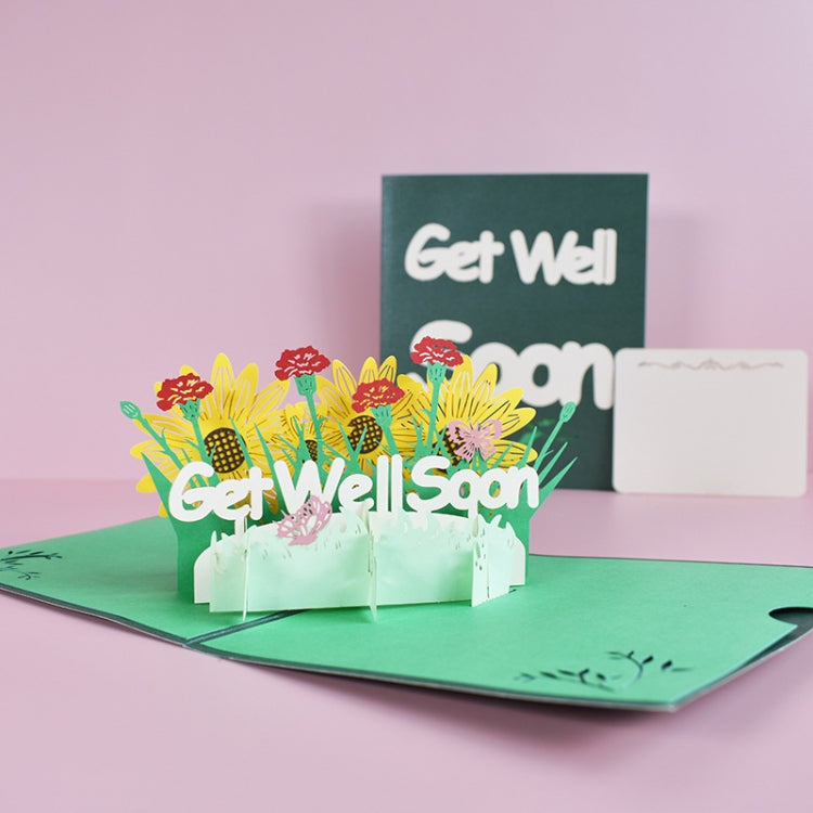 2 PCS 3D Three-Dimensional Greeting Card Condolences Comfort Card