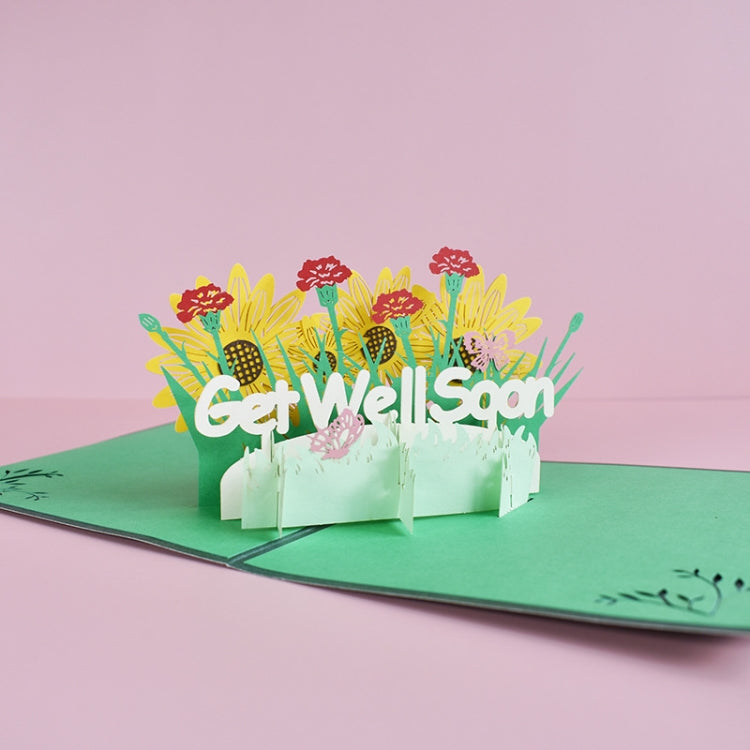 2 PCS 3D Three-Dimensional Greeting Card Condolences Comfort Card