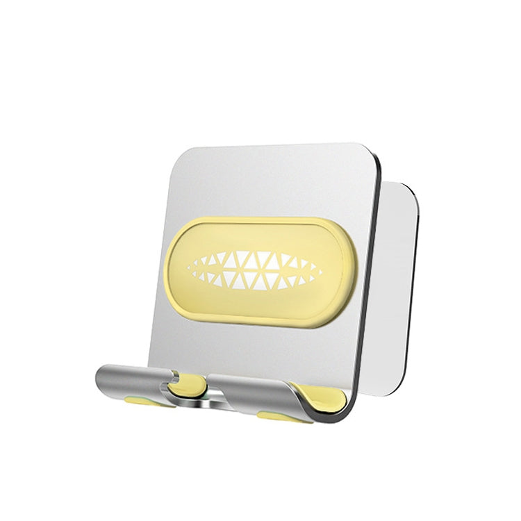 2 PCS Wall-Mounted Mobile Phone Holder Creative Sticking Multifunctional Storage Rack, Colour: Metal Silver+Yellow B10