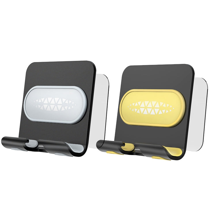 2 PCS Wall-Mounted Mobile Phone Holder Creative Sticking Multifunctional Storage Rack, Colour: Metal Black+Yellow B10