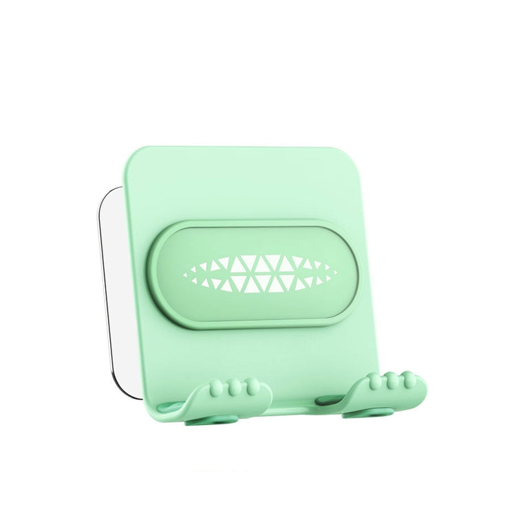 2 PCS Wall-Mounted Mobile Phone Holder Creative Sticking Multifunctional Storage Rack, Colour: Plastic Green B31