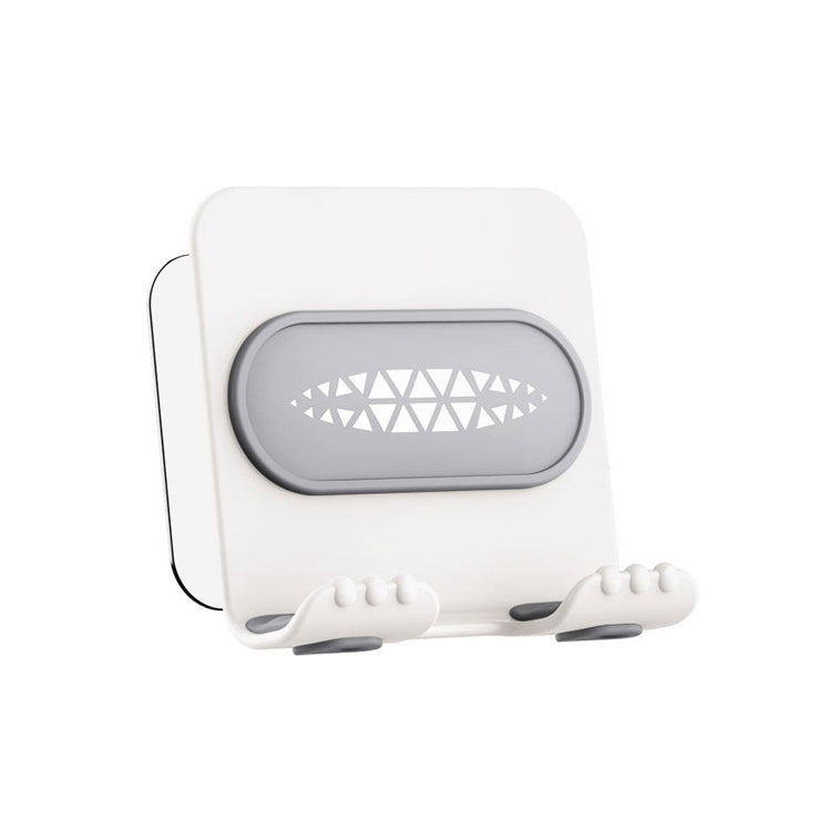 2 PCS Wall-Mounted Mobile Phone Holder Creative Sticking Multifunctional Storage Rack, Colour: Plastic White B31