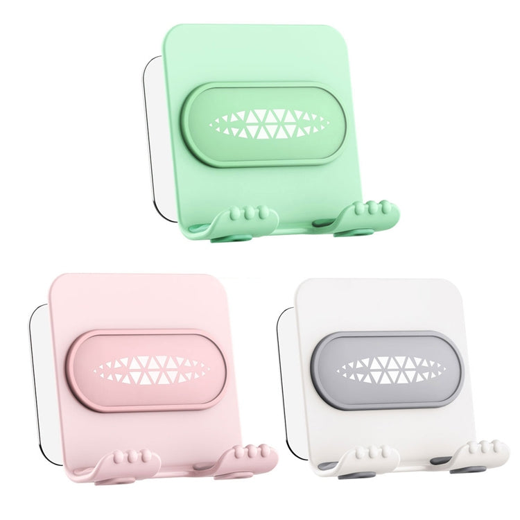 2 PCS Wall-Mounted Mobile Phone Holder Creative Sticking Multifunctional Storage Rack, Colour: Plastic White B31