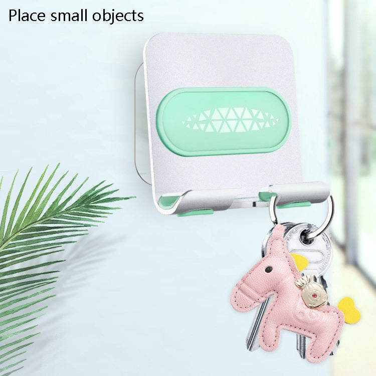 2 PCS Wall-Mounted Mobile Phone Holder Creative Sticking Multifunctional Storage Rack, Colour: Plastic White B31