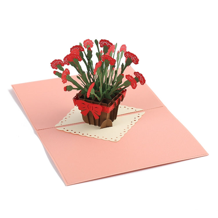 Teacher Day Greeting Card Carnation Flower Basket Stereo Greeting Card