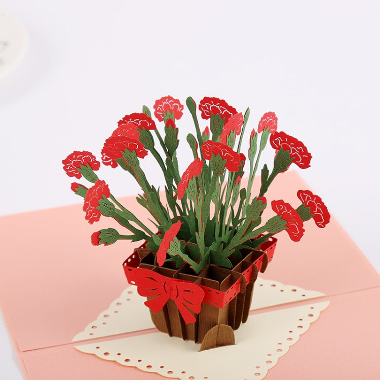 Teacher Day Greeting Card Carnation Flower Basket Stereo Greeting Card