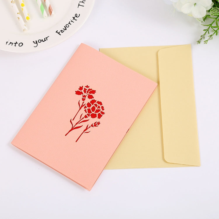 Teacher Day Greeting Card Carnation Flower Basket Stereo Greeting Card