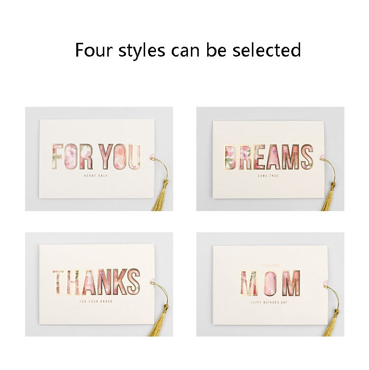 10 PCS Holiday Blessing Thank You Greeting Card Watercolor Flowers Text Card