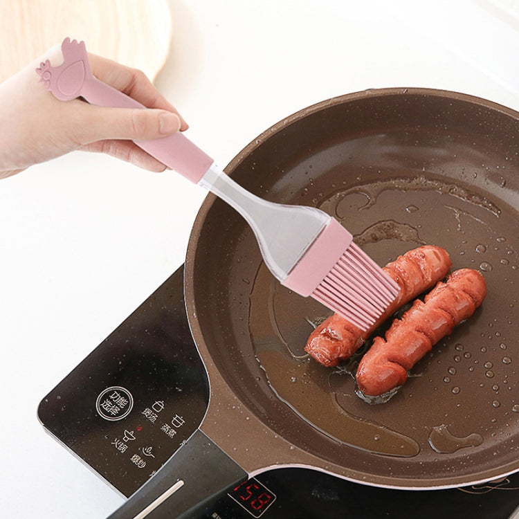 3 in 1 Silicone Baking Set DIY Plastic Rooster Handle Scraper Barbecue Brush Rolling Pin Set