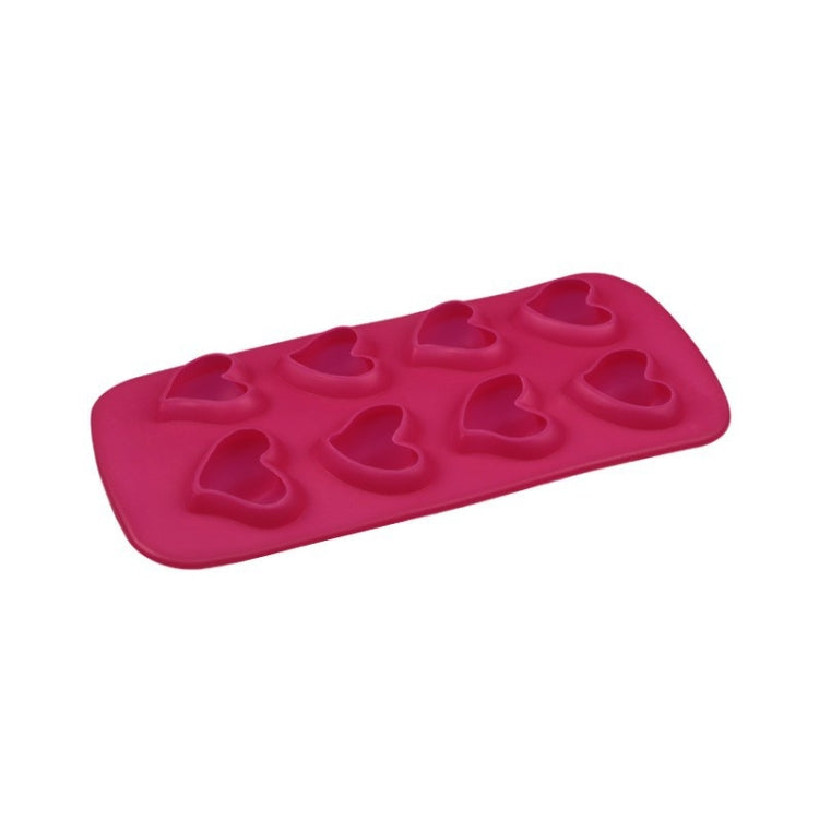 2 PCS Creative Silicone Ice Tray Mold 8 Continuous Mould Home-Made DIY Ice Tray Box, Style: Heart-shaped  (Pink)