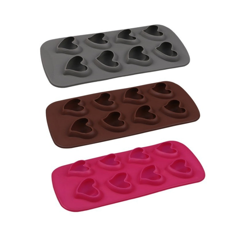 2 PCS Creative Silicone Ice Tray Mold 8 Continuous Mould Home-Made DIY Ice Tray Box, Style: Heart-shaped  (Pink)