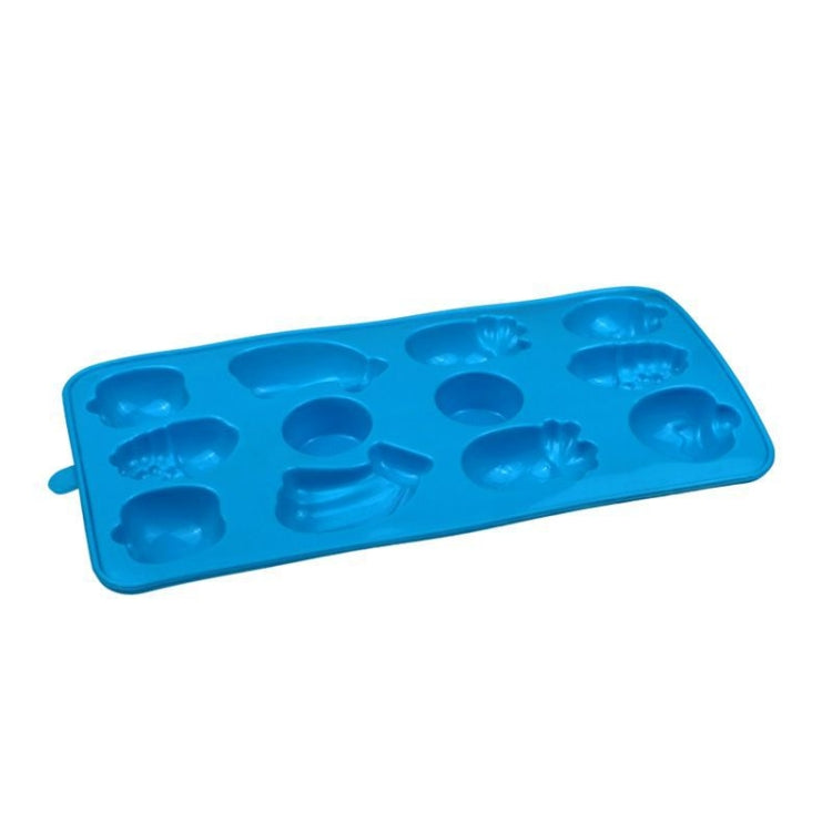 2 PCS Creative Silicone Ice Tray Mold 8 Continuous Mould Home-Made DIY Ice Tray Box, Style: Fruit  (Blue)