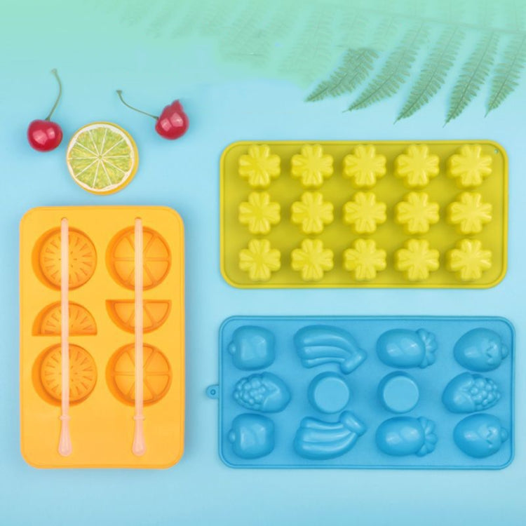 2 PCS Creative Silicone Ice Tray Mold 8 Continuous Mould Home-Made DIY Ice Tray Box, Style: Fruit  (Blue)